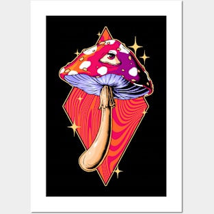 Trippy Third Eye Mushroom Posters and Art